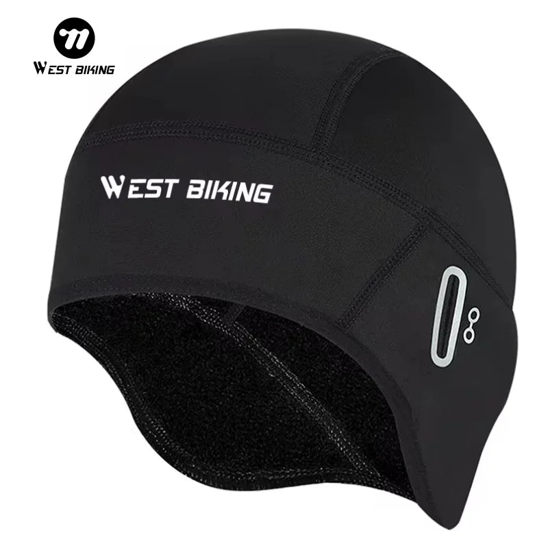 WEST BIKING Winter Fleece Cycling Cap Windproof Thermal Skull Cap Helmet