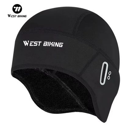 WEST BIKING Winter Fleece Cycling Cap Windproof Thermal Skull Cap Helmet