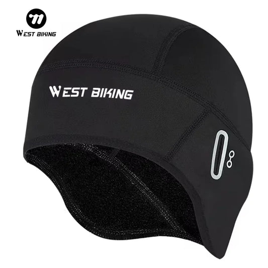 WEST BIKING Winter Fleece Cycling Cap Windproof Thermal Skull Cap Helmet